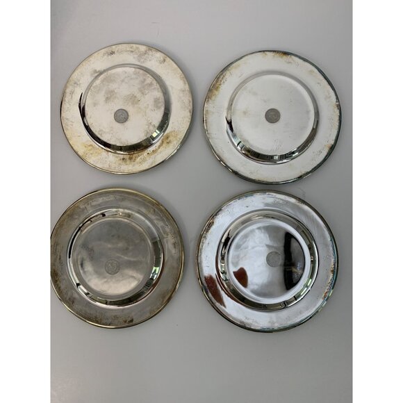 VTG Amen Wardy Home Godinger Silver Bottle Coasters Red Velvet Box Set 4 7572 - Picture 3 of 7